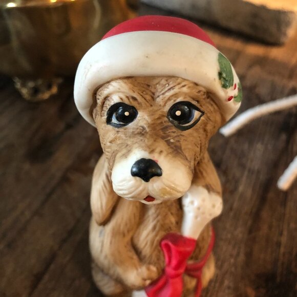 VINTAGE PORCELAIN JASCO DOG WITH BONE BELL MADE IN TAIWAN - Picture 2 of 6